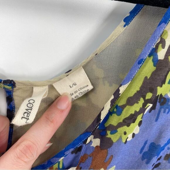 Covet Women’s Scoop Neck Sleeveless Floral Mini A Line Dress size L - Picture 2 of 3